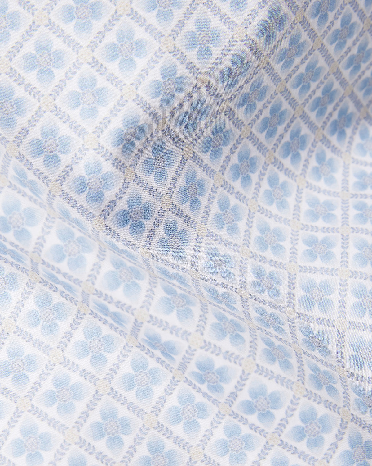 Floral Tile Printed Shirt - Blue