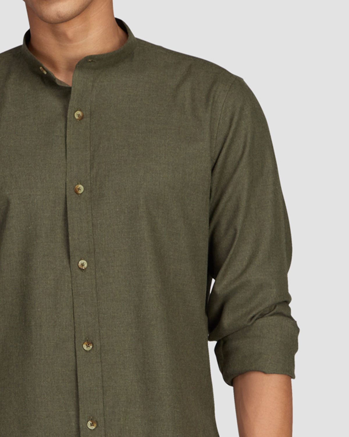 Military Green Brushed Twill Shirt