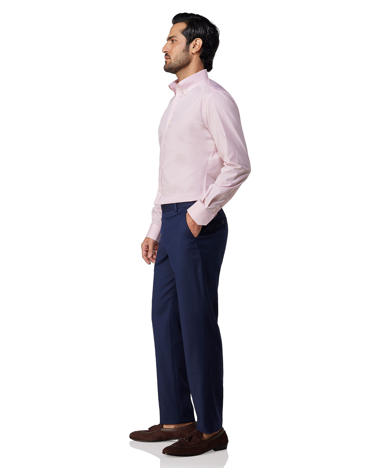 Giza Cotton Gingham Checked Shirt - Pink