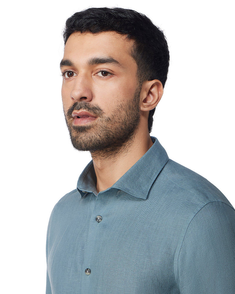 100% Linen Shirt - Grey