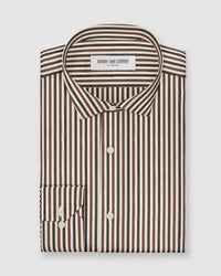 Camberline Twill Striped Shirt - Black & Brown