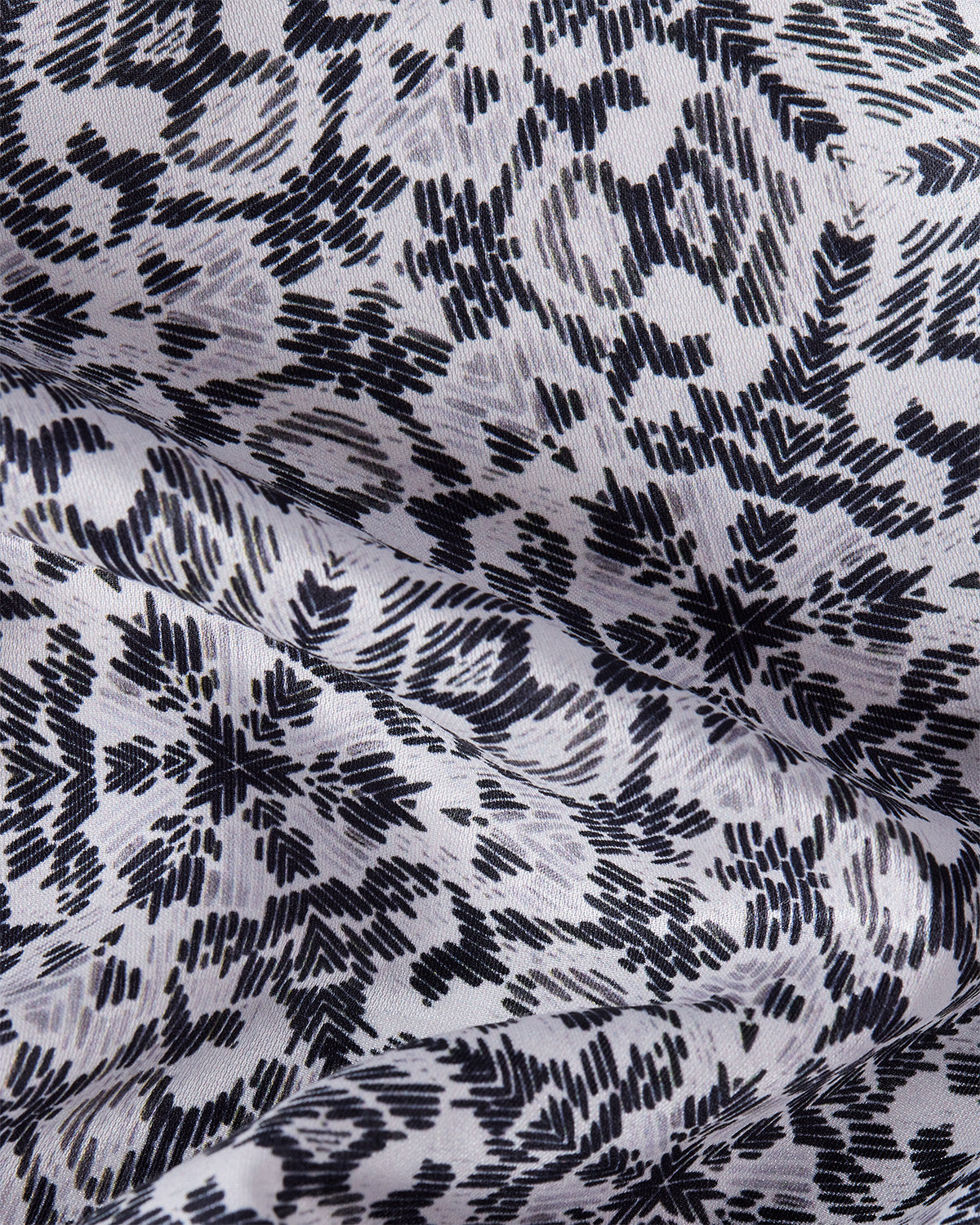 Sylva Cotton Silk Printed Shirt - Black & White