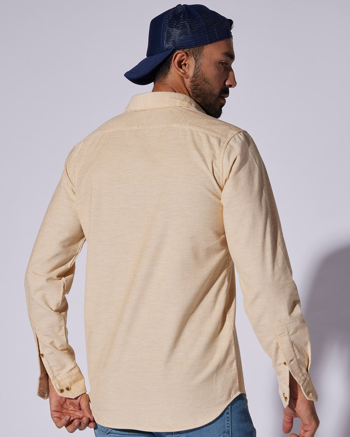 Cotton Corduroy Shirt - Beige Melange