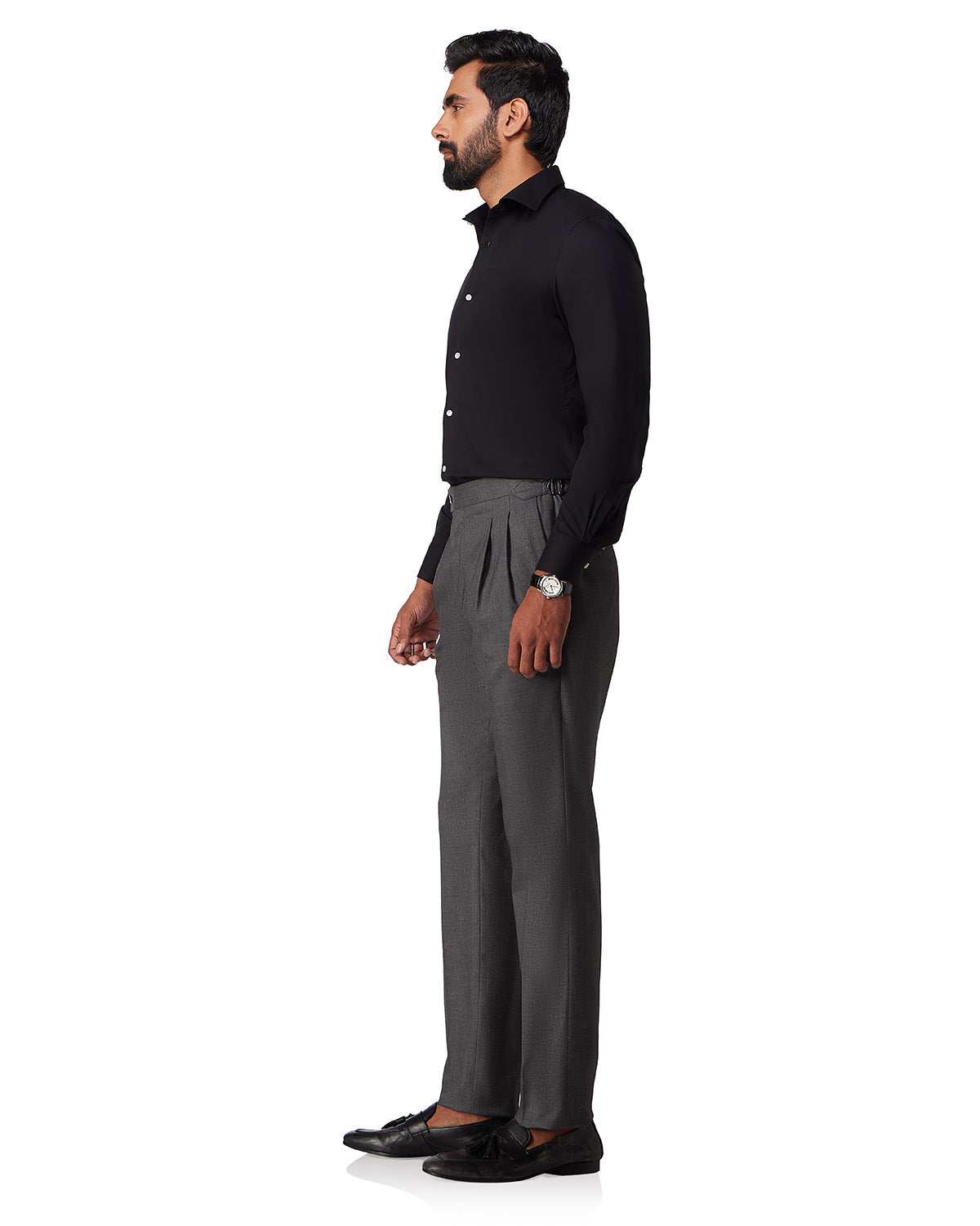 Luthai Cotton Lyocell Twill Shirt - Black