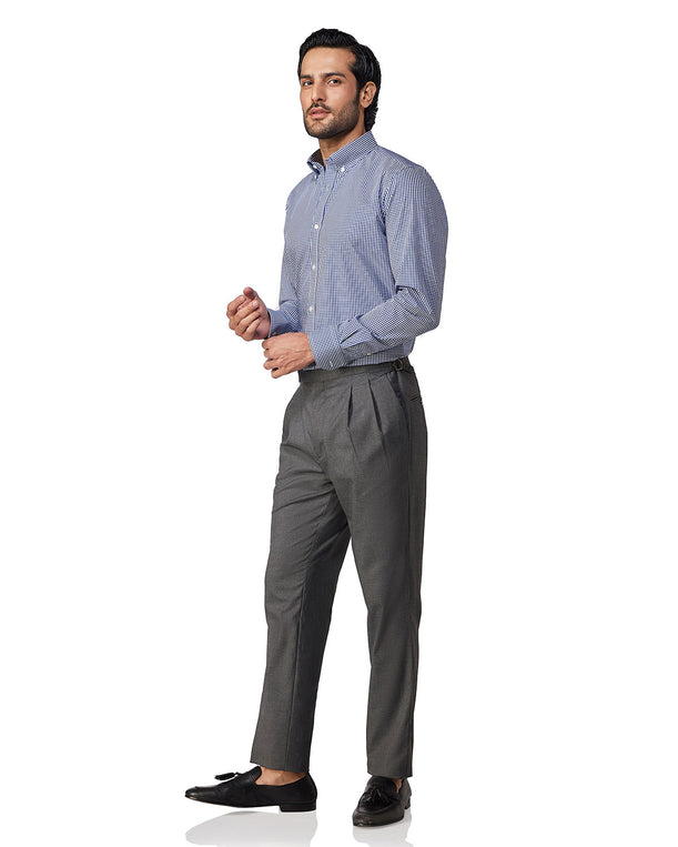 Giza Cotton Gingham Checked Shirt - Navy