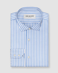 Marston Twill Striped Shirt - Blue & White