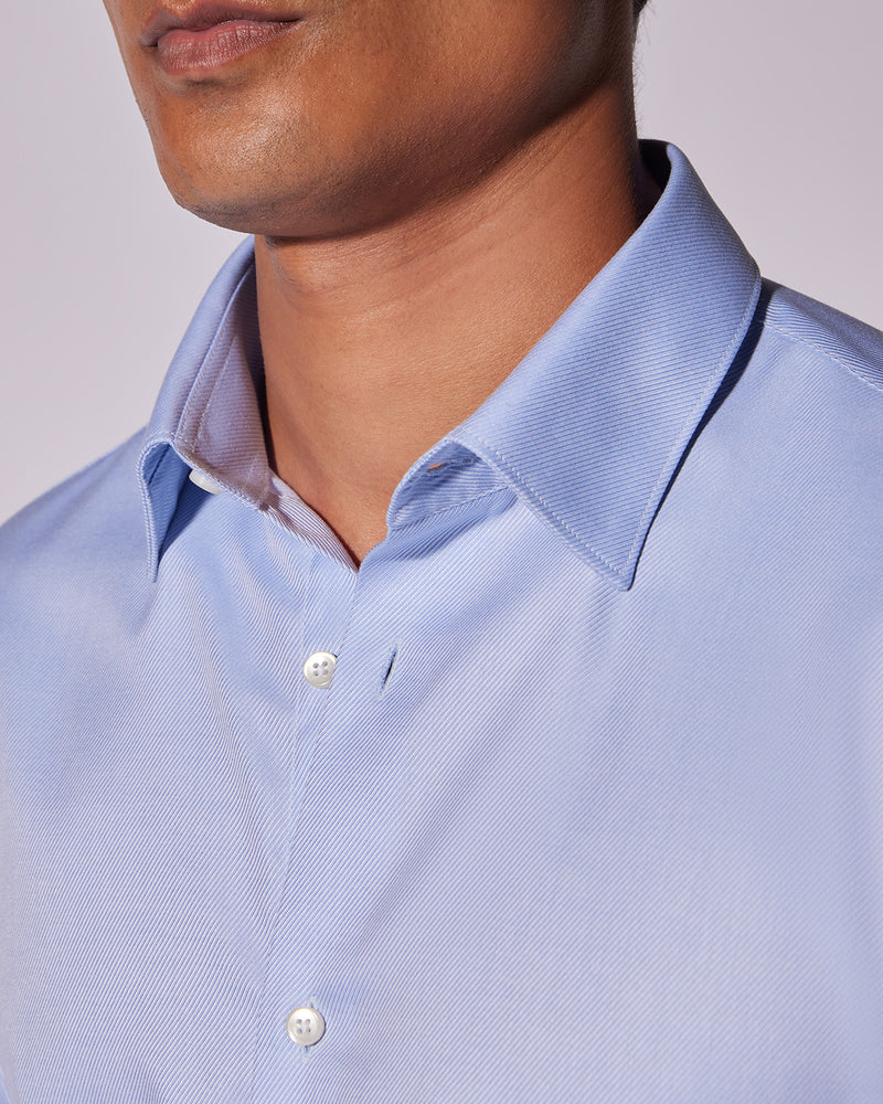 Luthai Wrinkle-Free Bold Twill Shirt - Blue