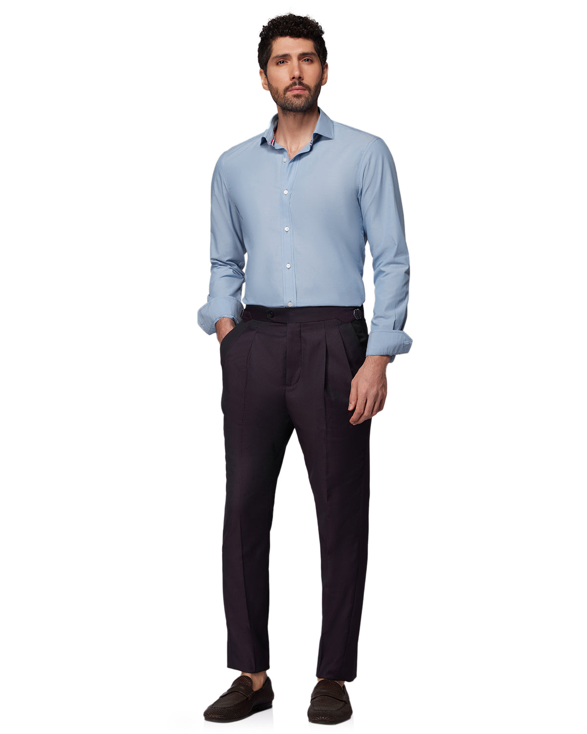 Stretch Poplin Shirt - Blue