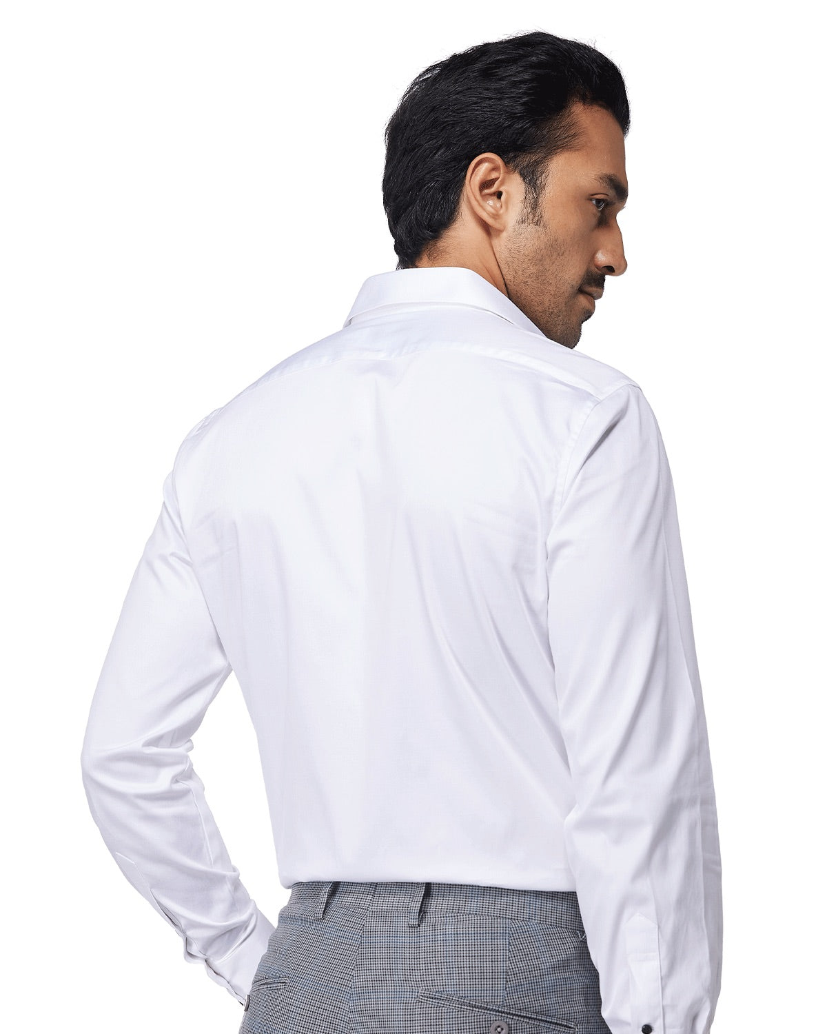 Classic Stretch Cotton Shirt - White