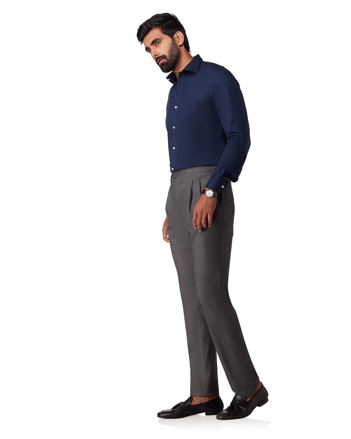 Luthai Cotton Lyocell Twill Shirt - Navy