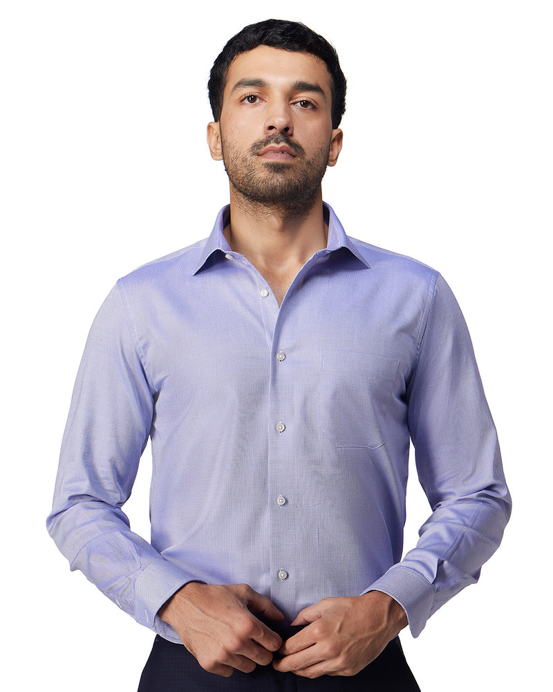 Cotton Textured Dobby Shirt - Purple