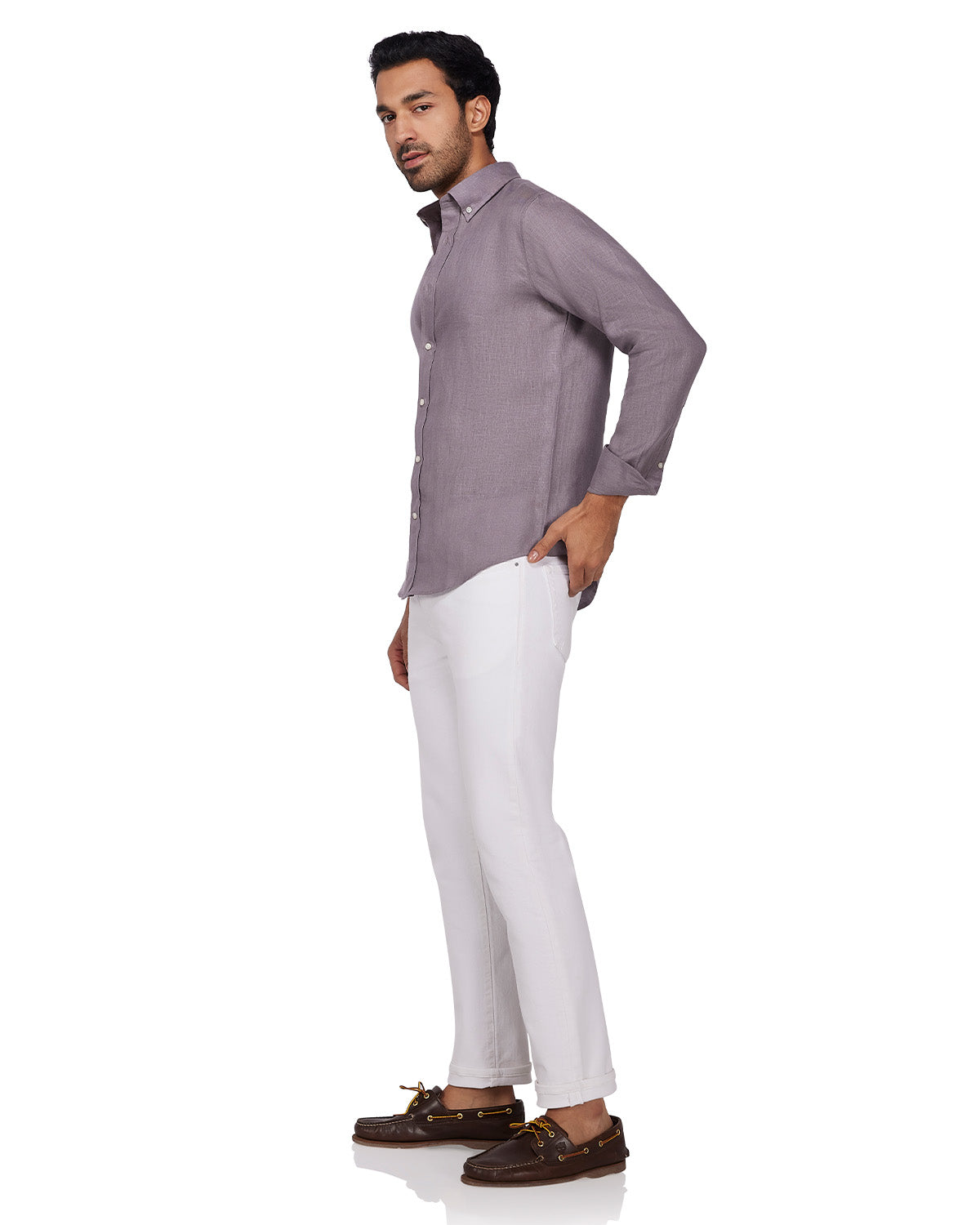 100% Linen Shirt - Taupe