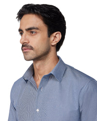 Brushed Houndstooth Shirt - Blue