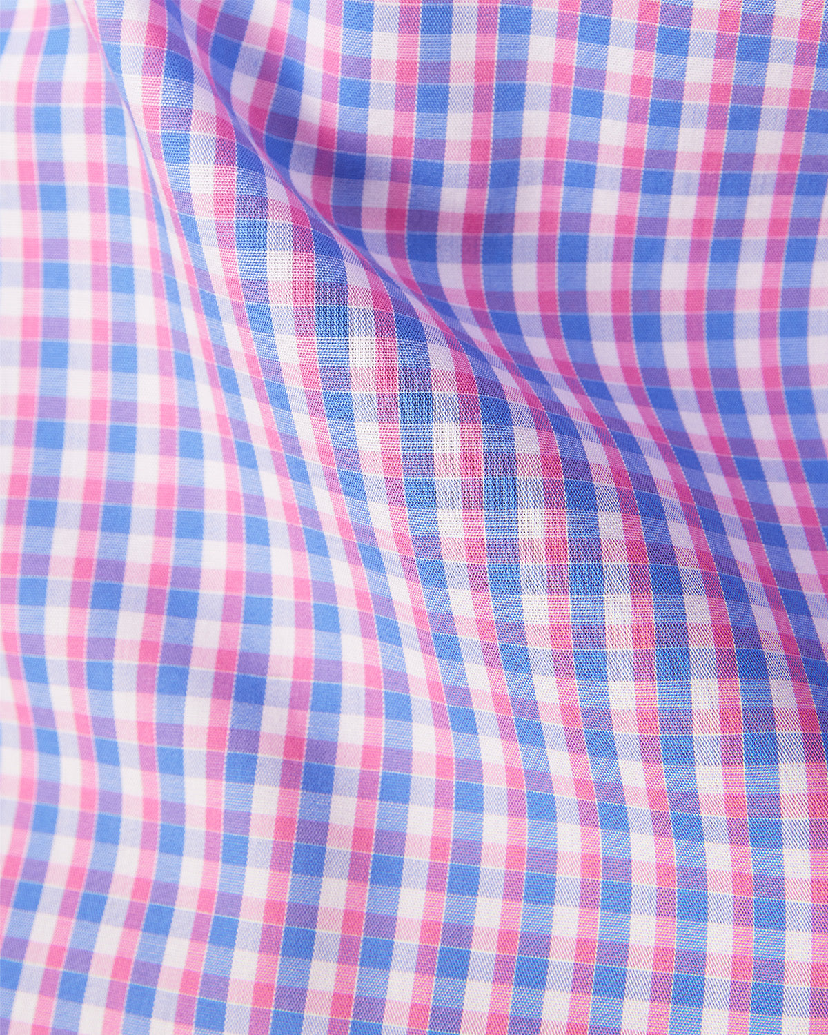 Easy-Care Cotton Checked Shirt - Blue & Pink