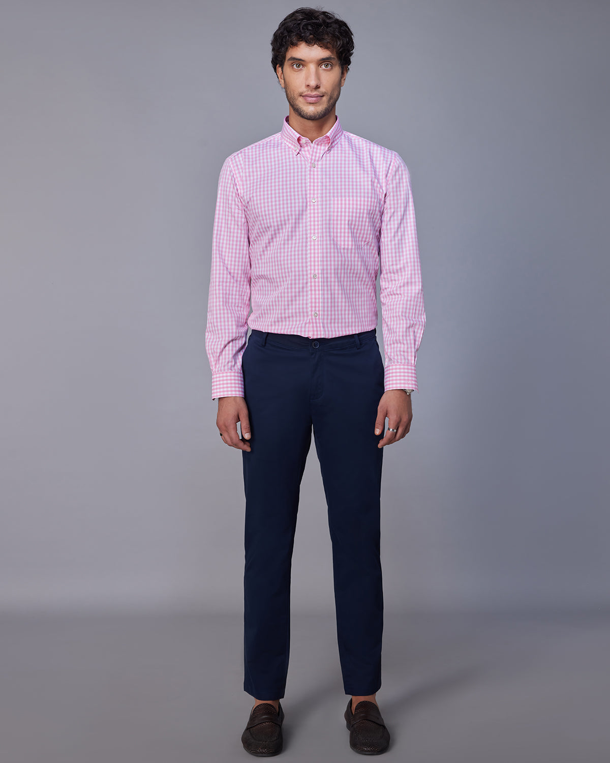 Gingham Checked Shirt - Pink