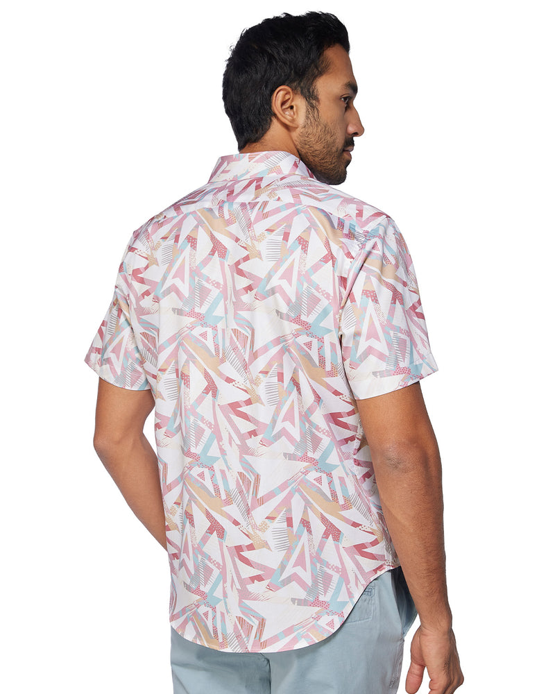Yellow & Pink Line Printed Shirt