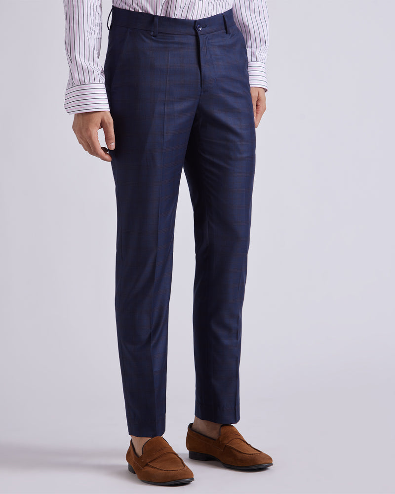 Prodigy Checkered Dress Pants Navy – Bombay Shirt Company