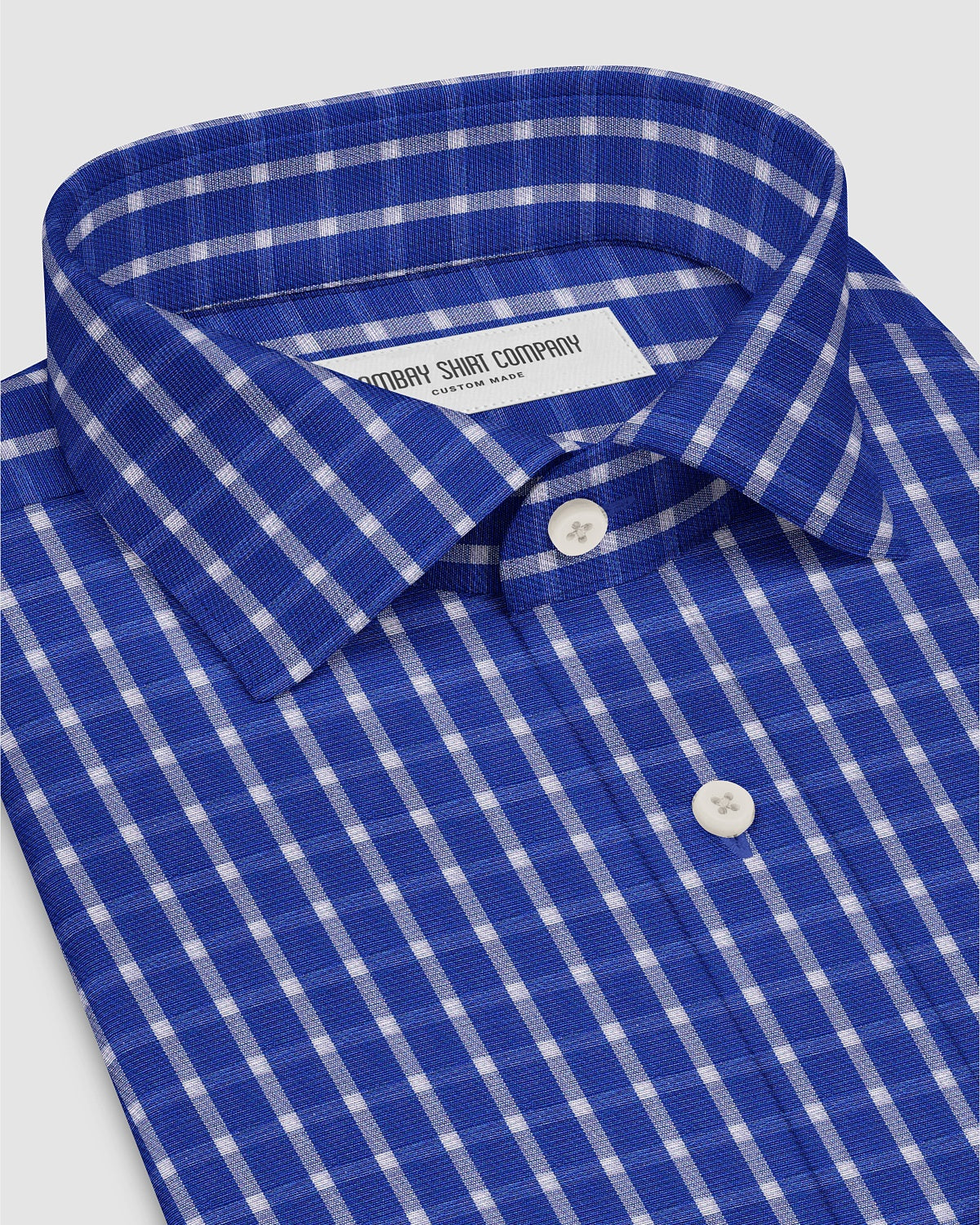 Aquarius Poplin Checked Shirt - Blue & White