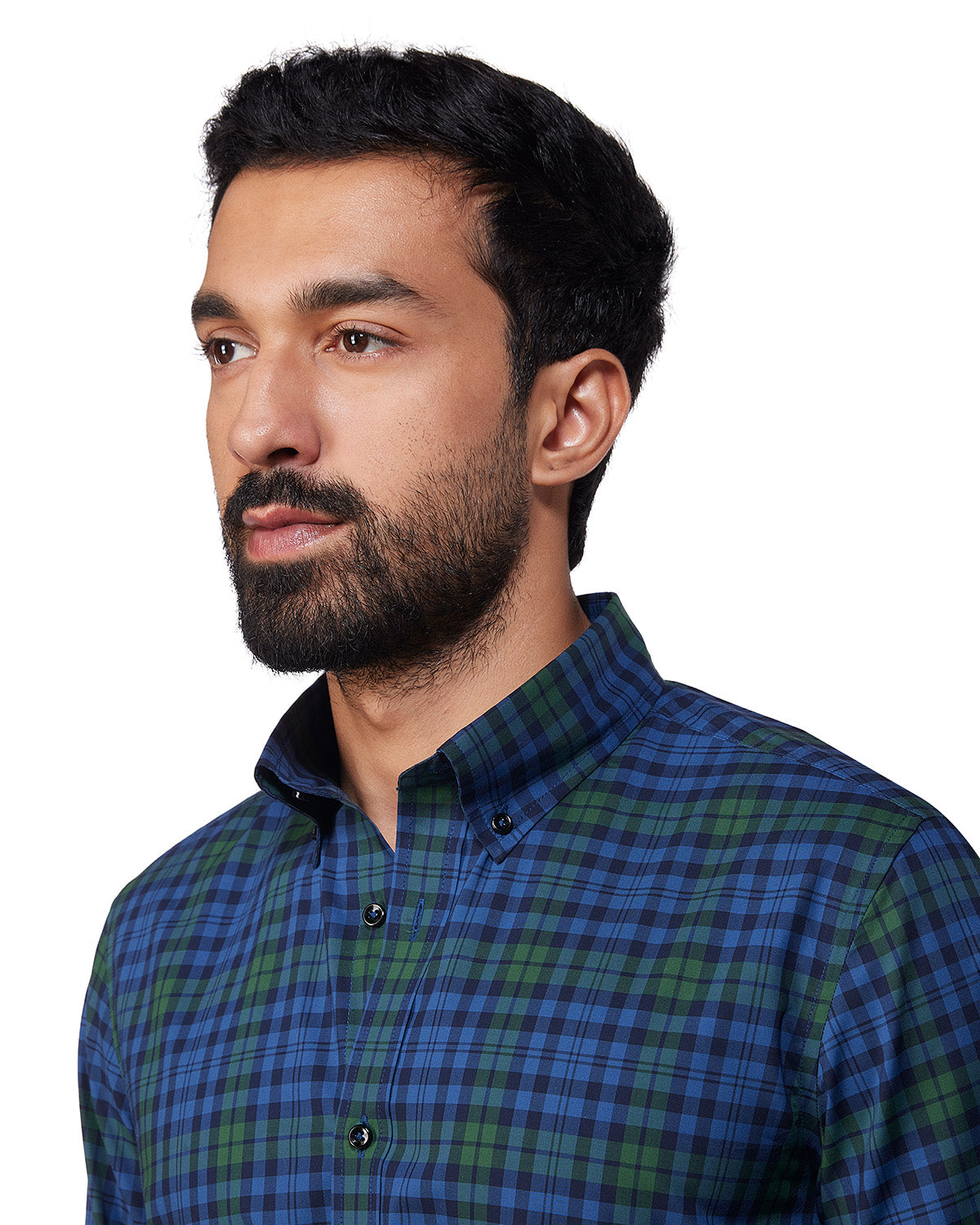 Japanese Checked Shirt - Blue & Green