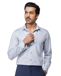 Floral Tile Printed Shirt - Blue