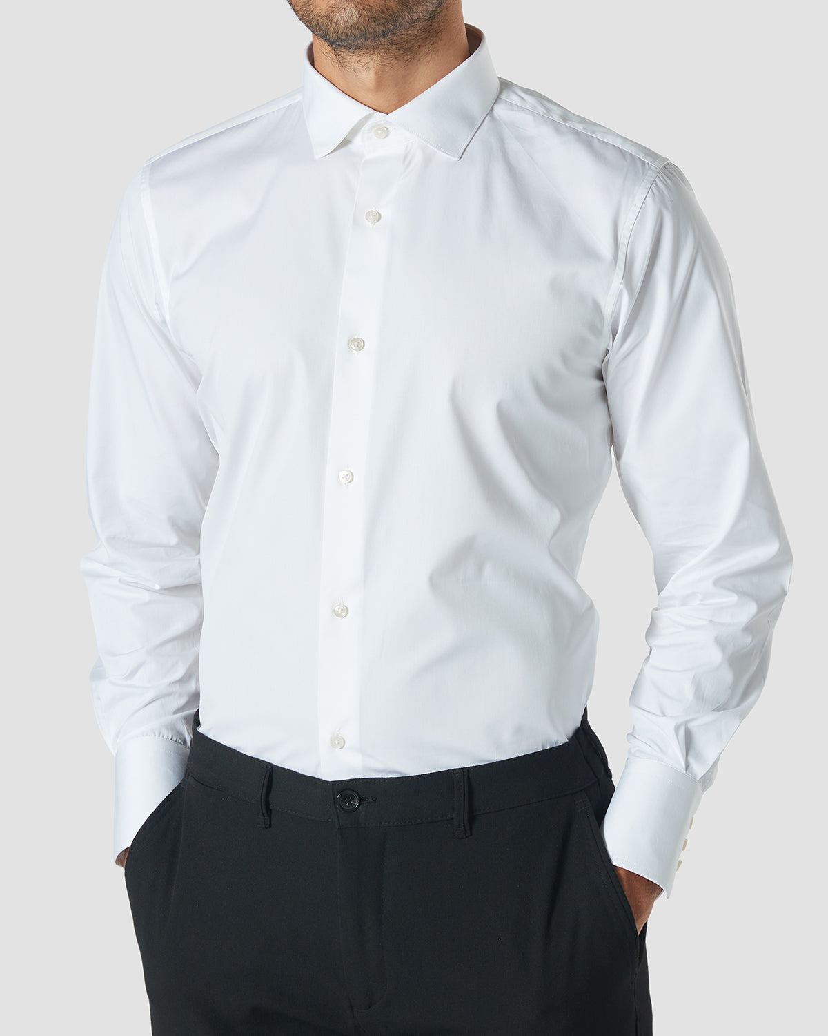 Soktas Ice White 3-button Cuff Shirt