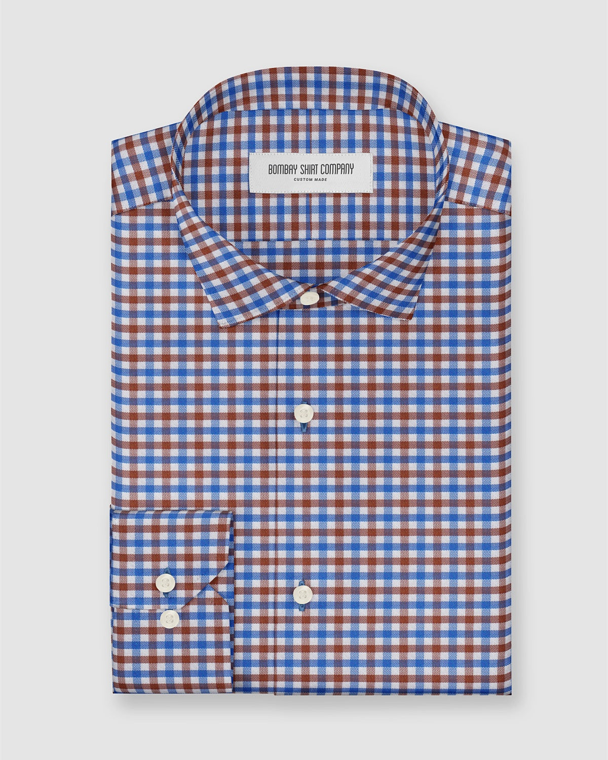 Montrose Herringbone Checked Shirt - Blue & Brown