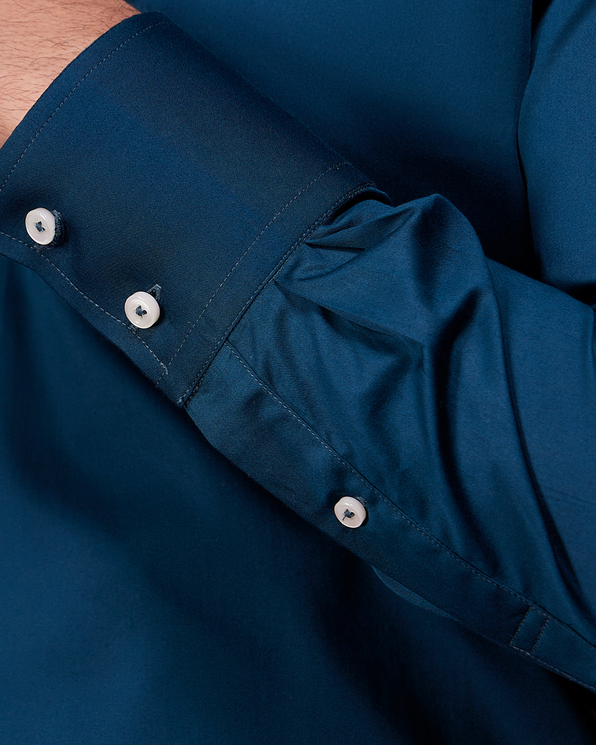 Reverie Satin Shirt - Teal Blue