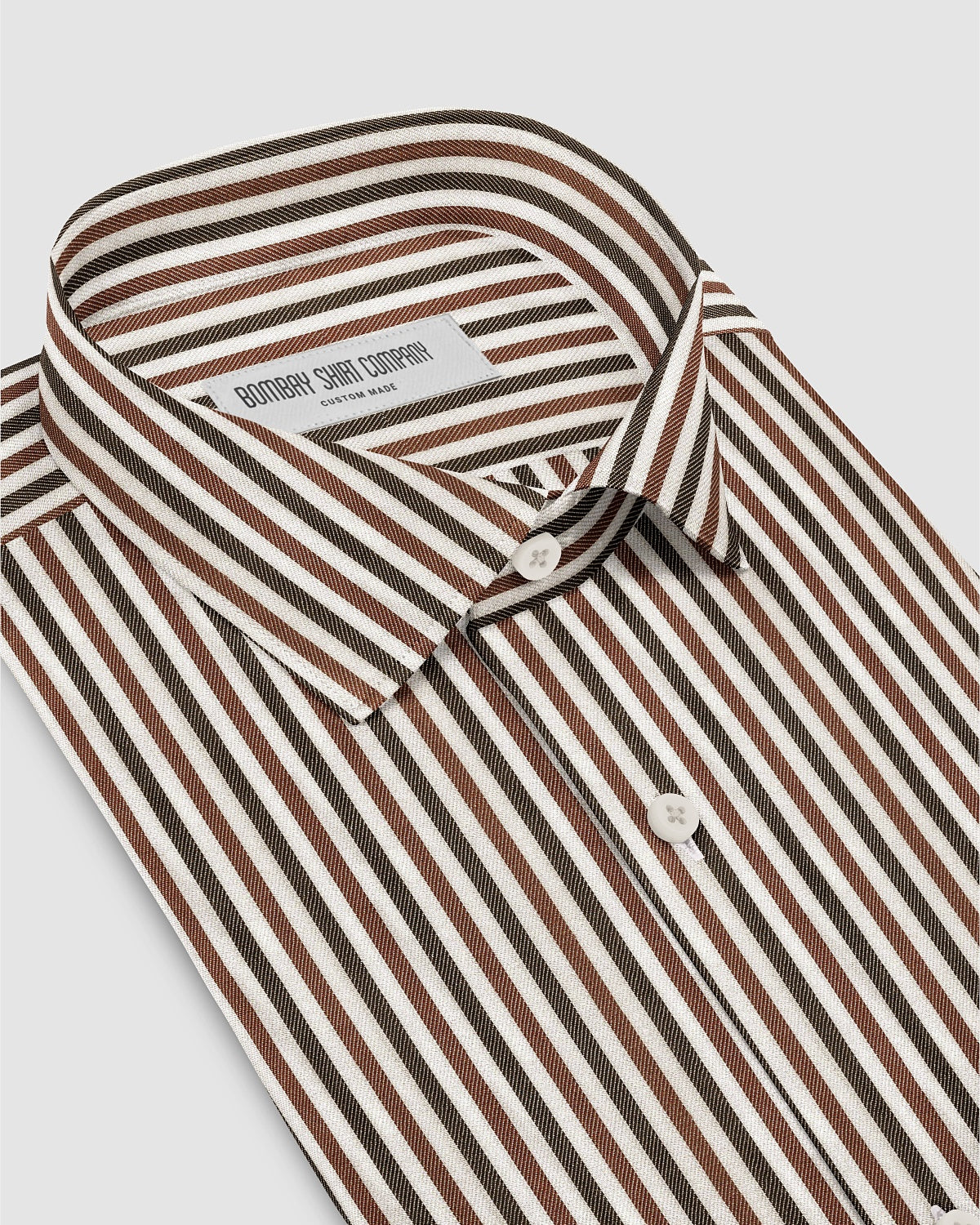 Camberline Twill Striped Shirt - Black & Brown