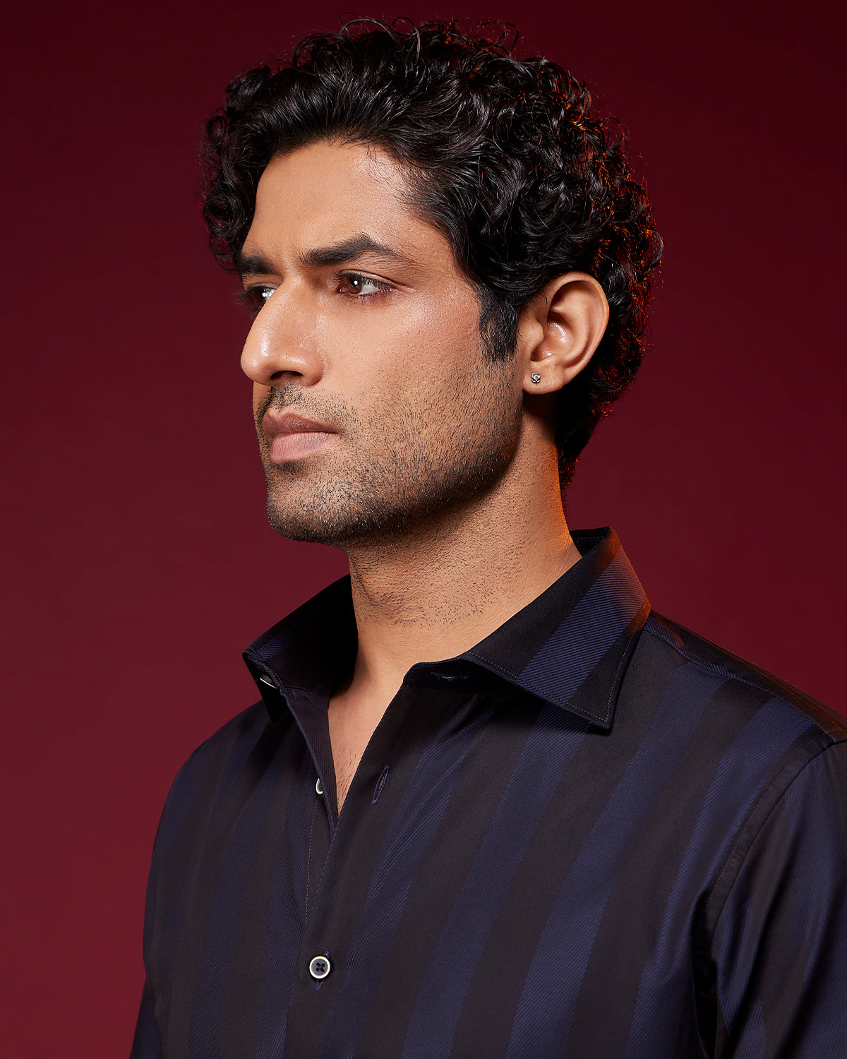 Nightshade Striped Dobby Shirt - Black