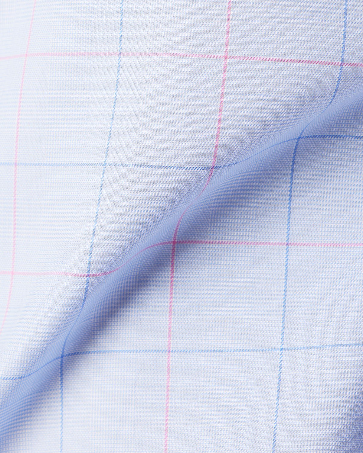 Easy-Care Glen Plaid Checked Shirt - Blue & Pink