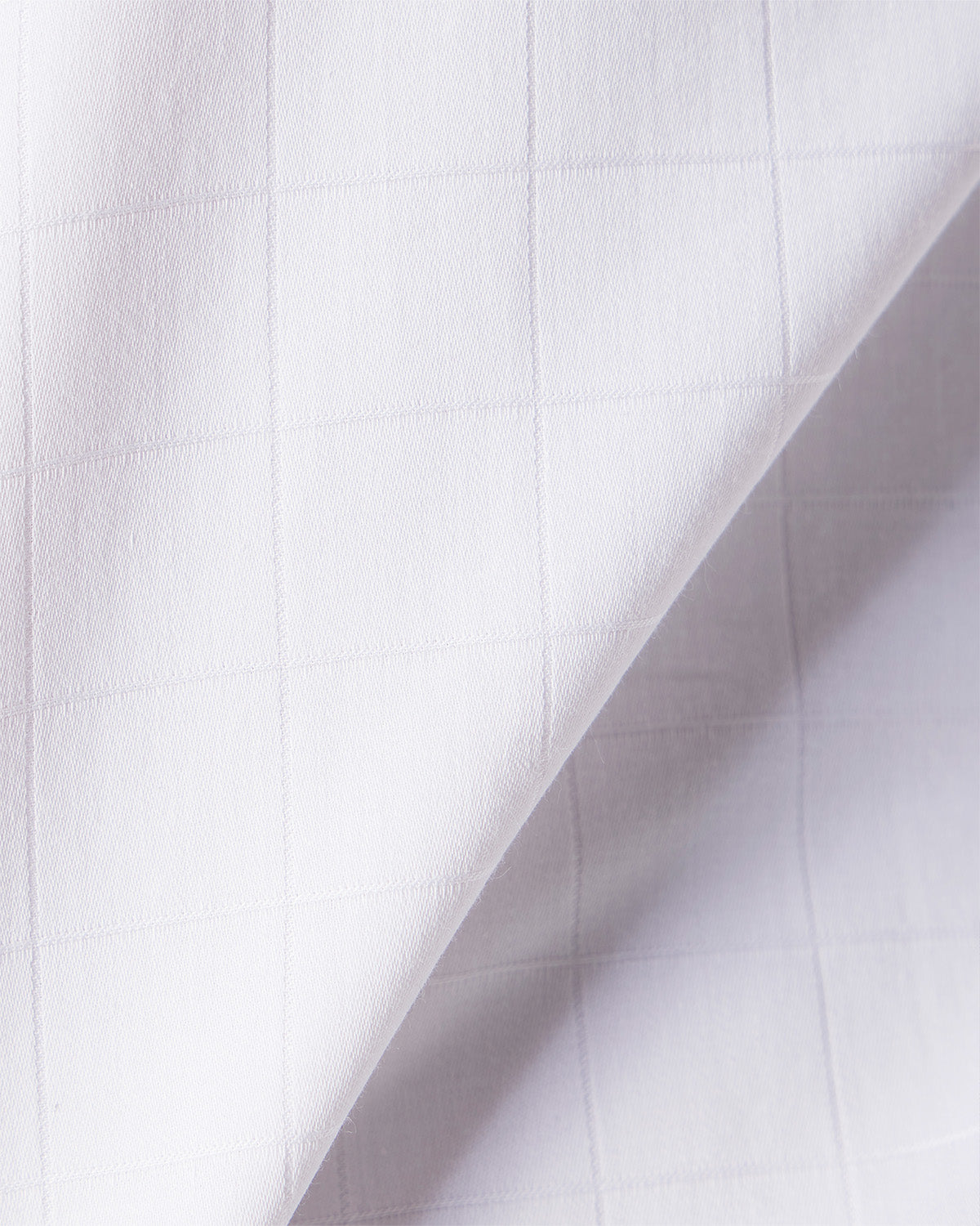 Cotton Self-Checked Dobby Shirt.- White