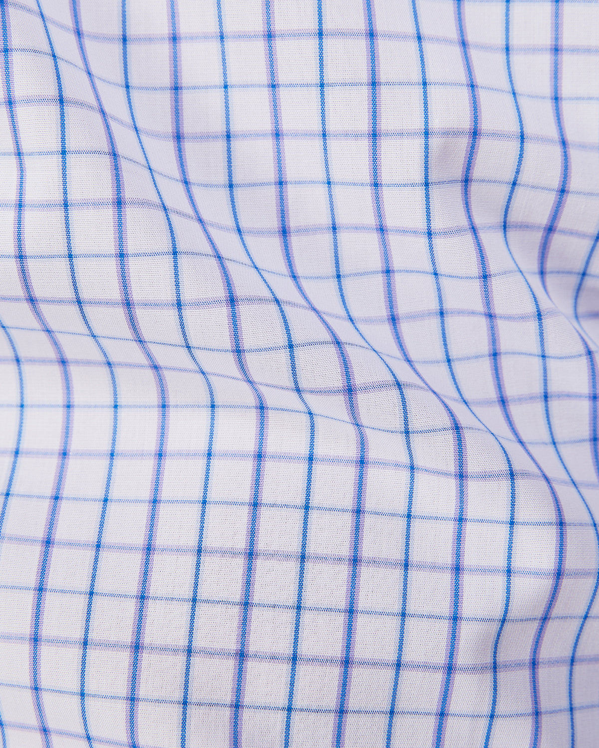 Easy-Care Cotton Checked Shirt - Blue & Purple