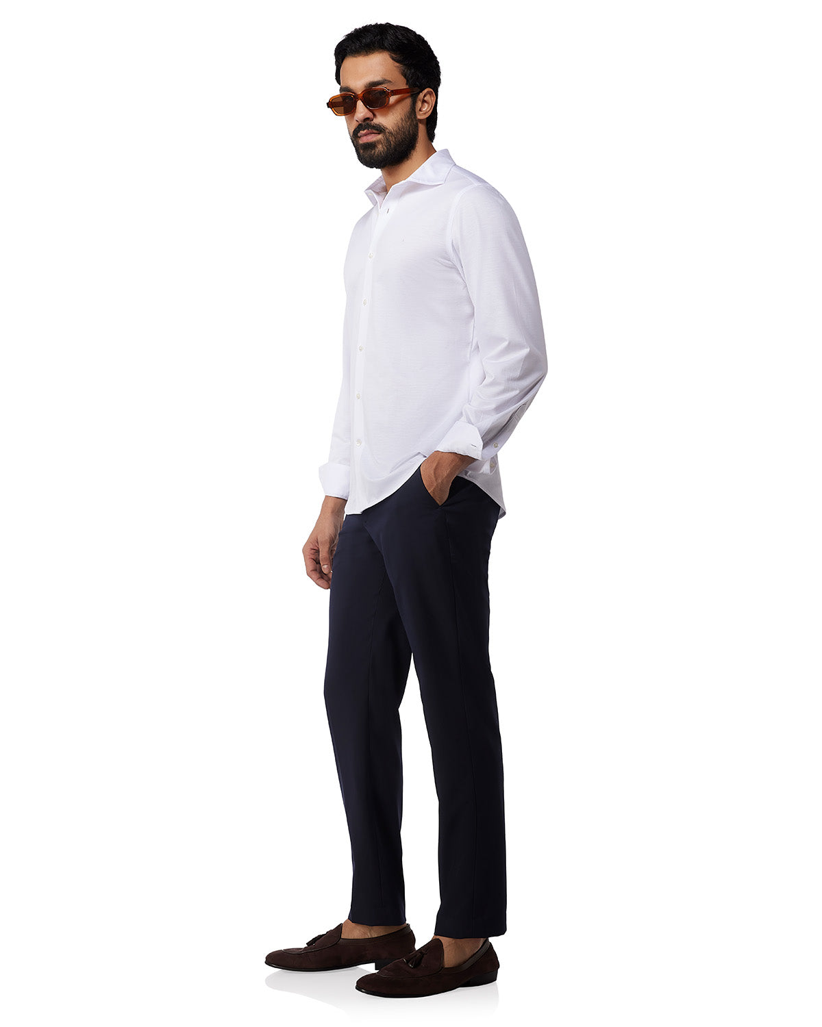 Stretch knit Shirt - White