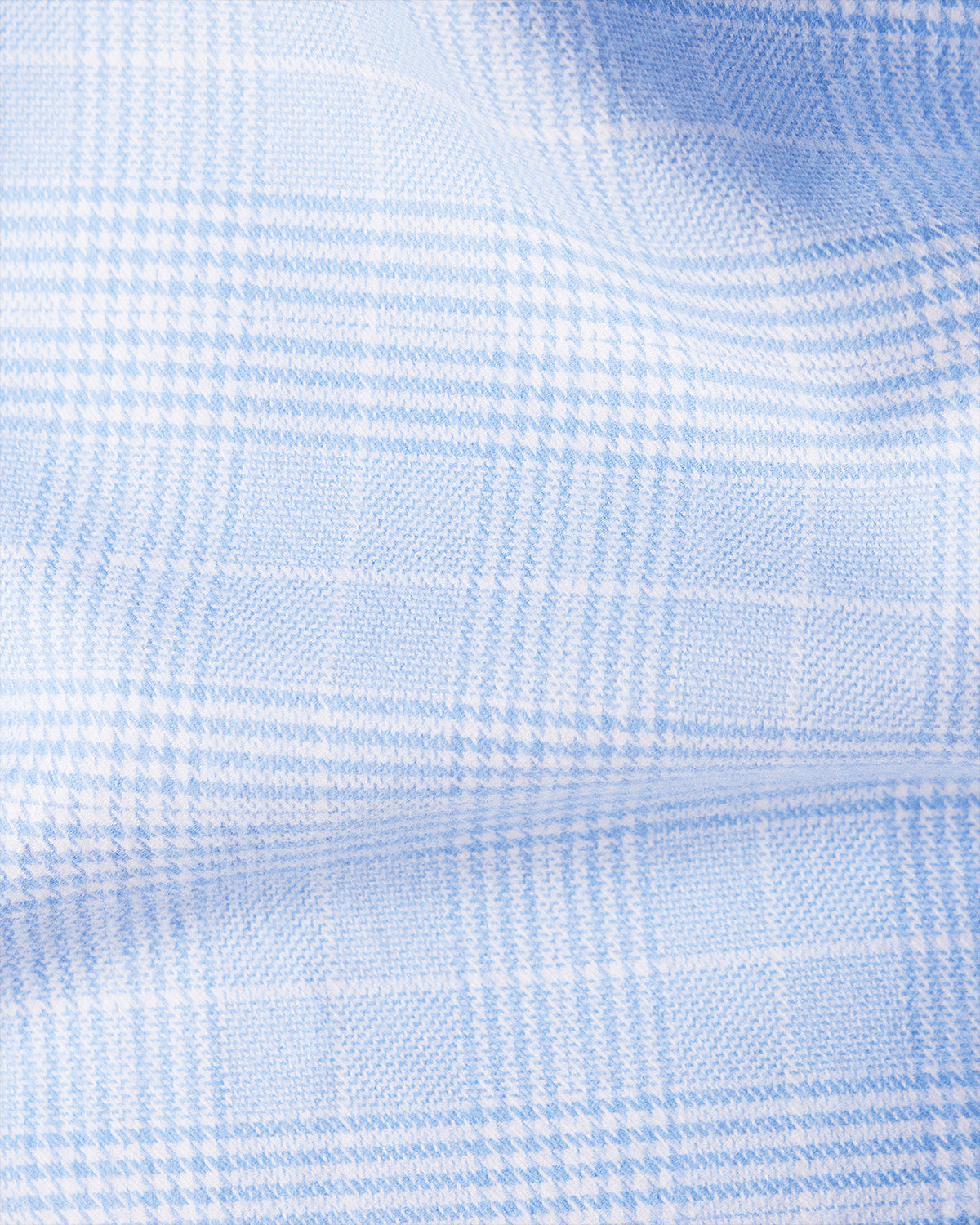 Japanese Brushed Twill Glen Plaid Checked Shirt - Blue