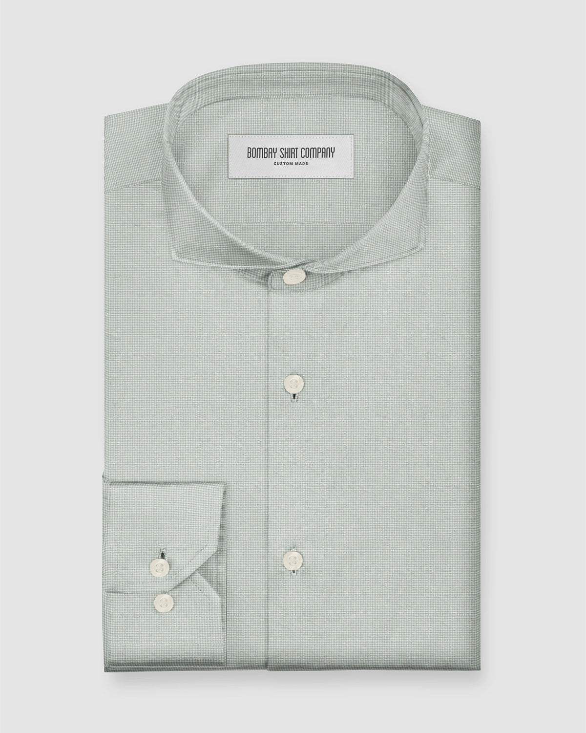 Penrose Dobby Shirt - Green & White