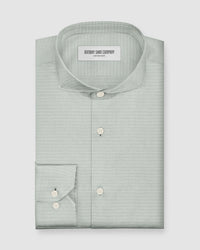 Penrose Dobby Shirt - Green & White