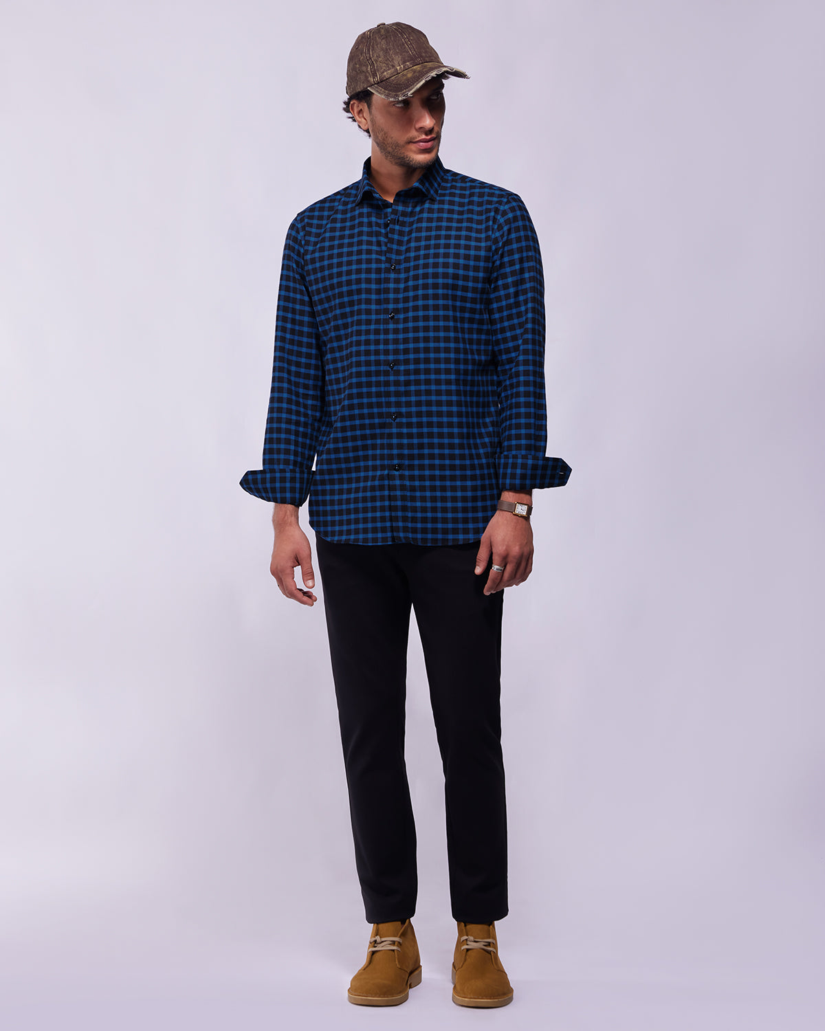 Somelos Weatherglass Brushed Checked Shirt