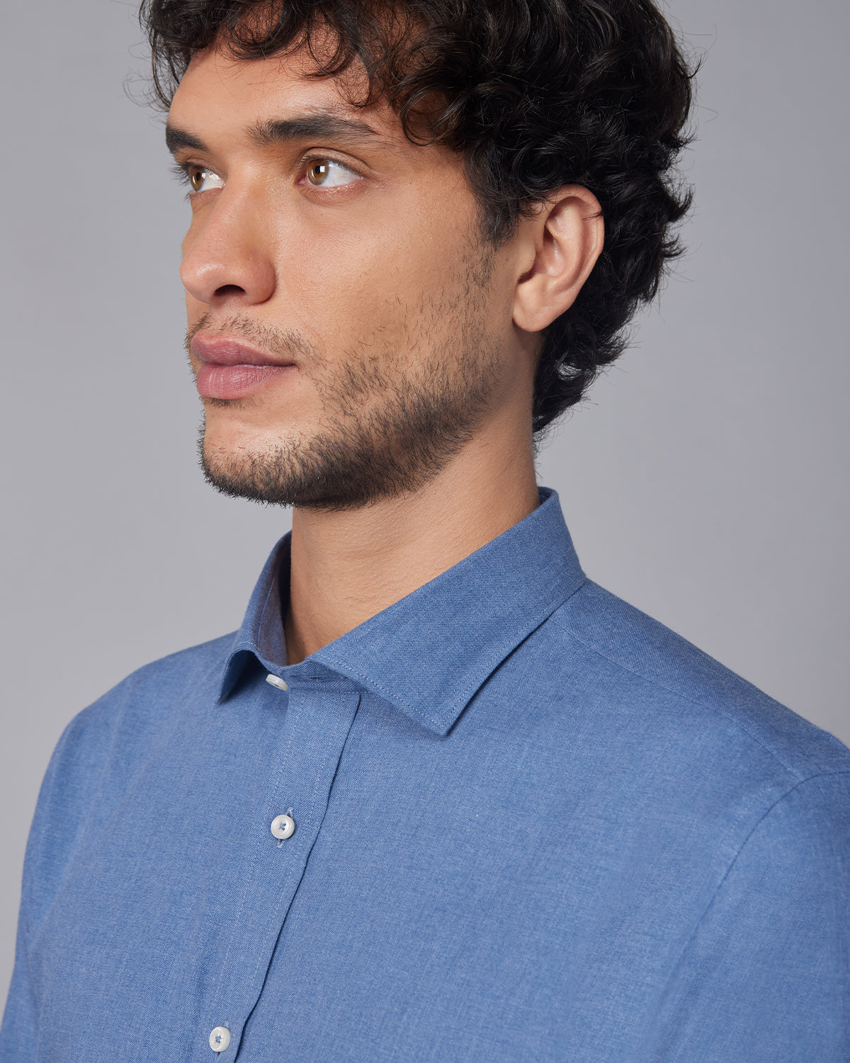 Sapphire Blue Brushed Twill Shirt