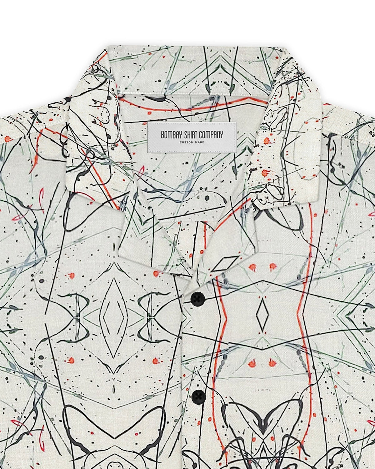 Parallax Cotton Silk Printed Shirt - Black & White