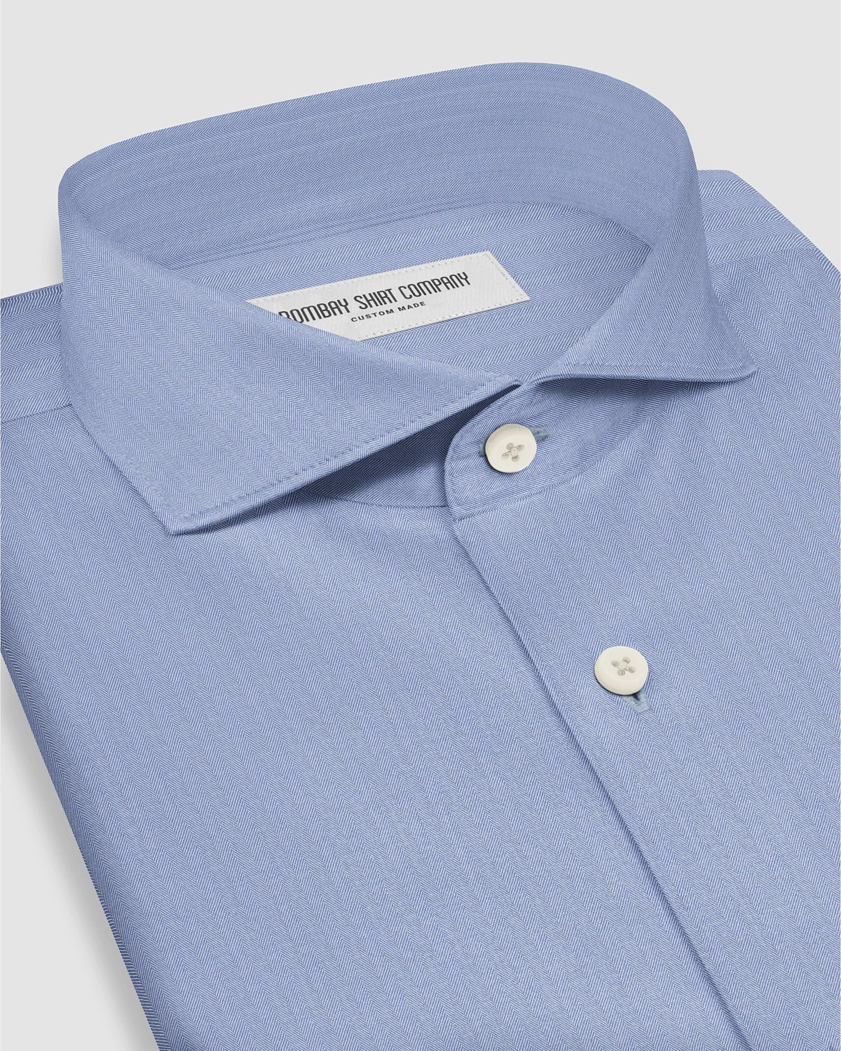 Ellara Herringbone Shirt - Blue