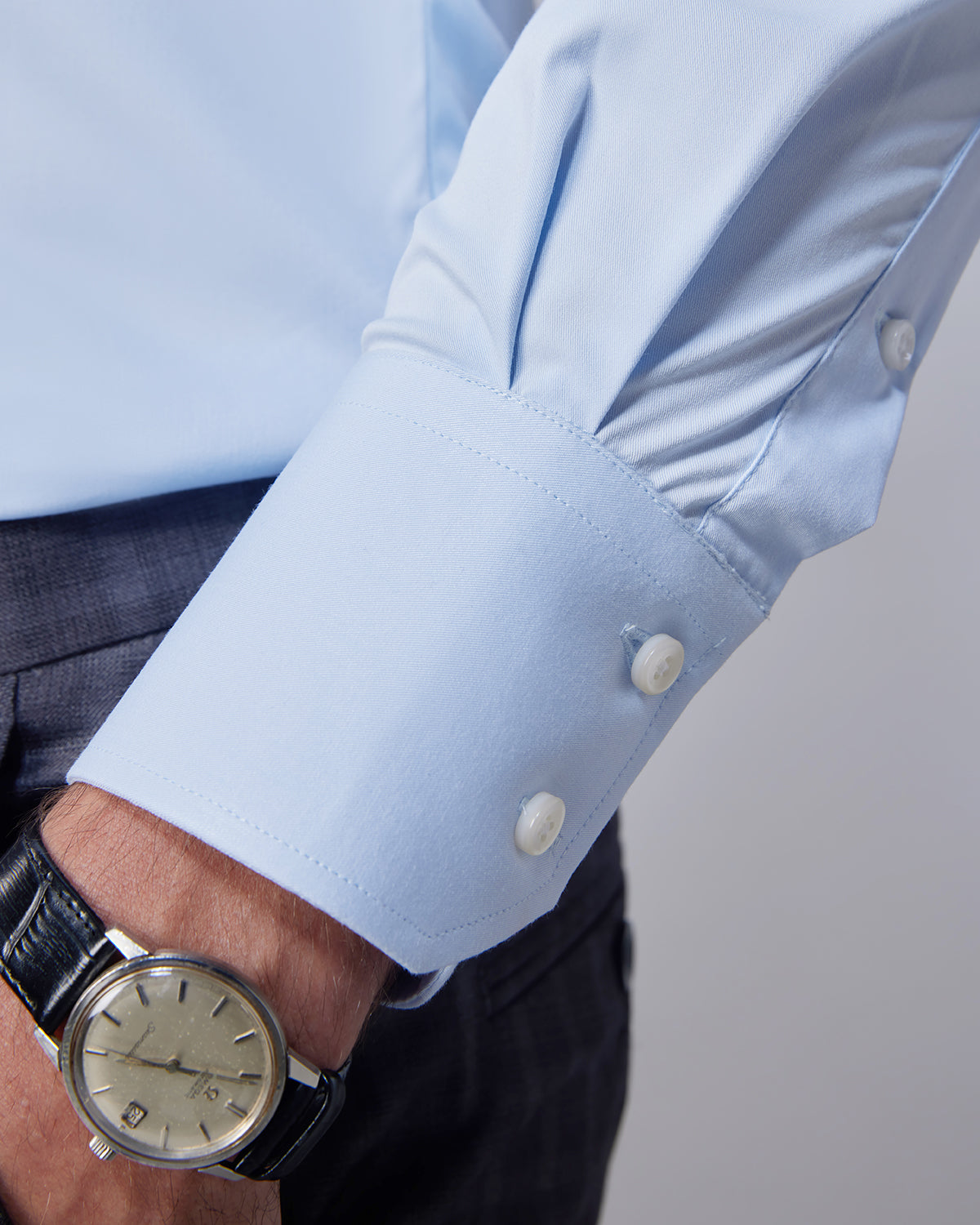 Wrinkle-Free Bamboo-Blend Shirt - Light Blue