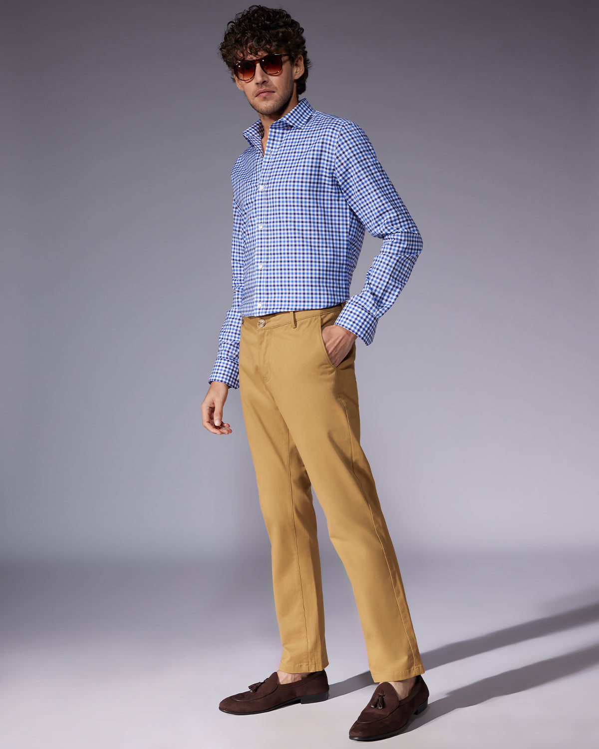 Japanese Oxford Checked Shirt - Blue & Navy