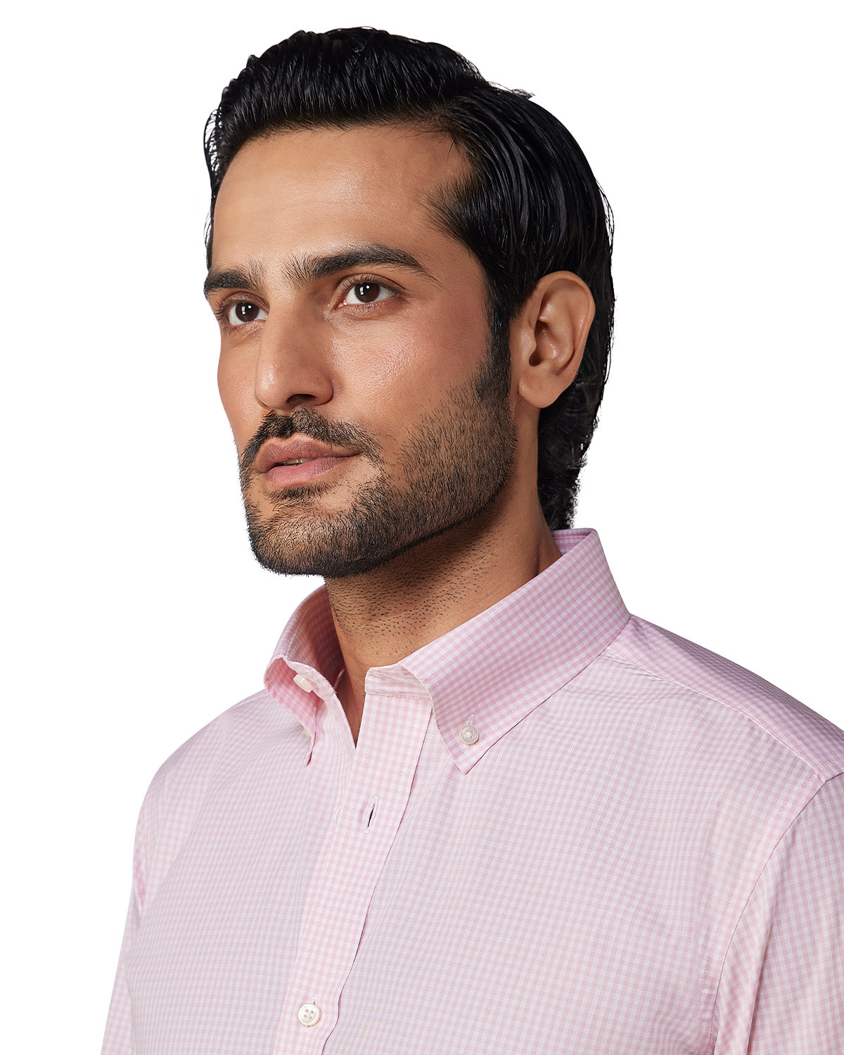 Giza Cotton Gingham Checked Shirt - Pink