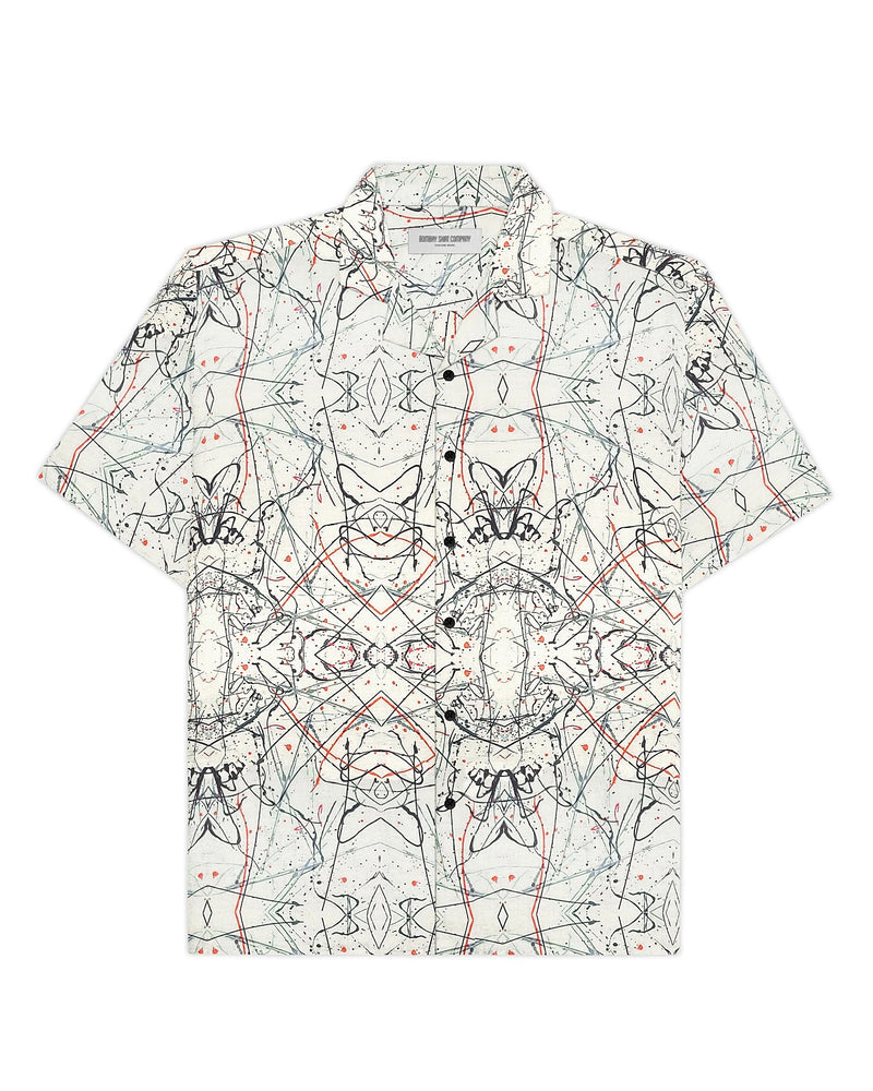 Parallax Cotton Silk Printed Shirt - Black & White