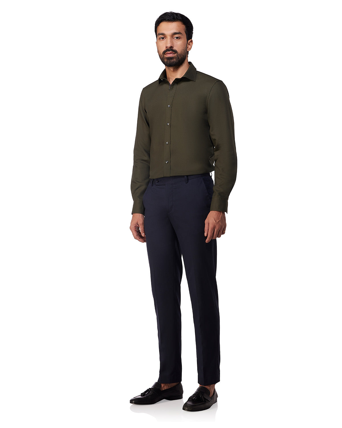 Smooth Cotton Poplin Shirt - Olive
