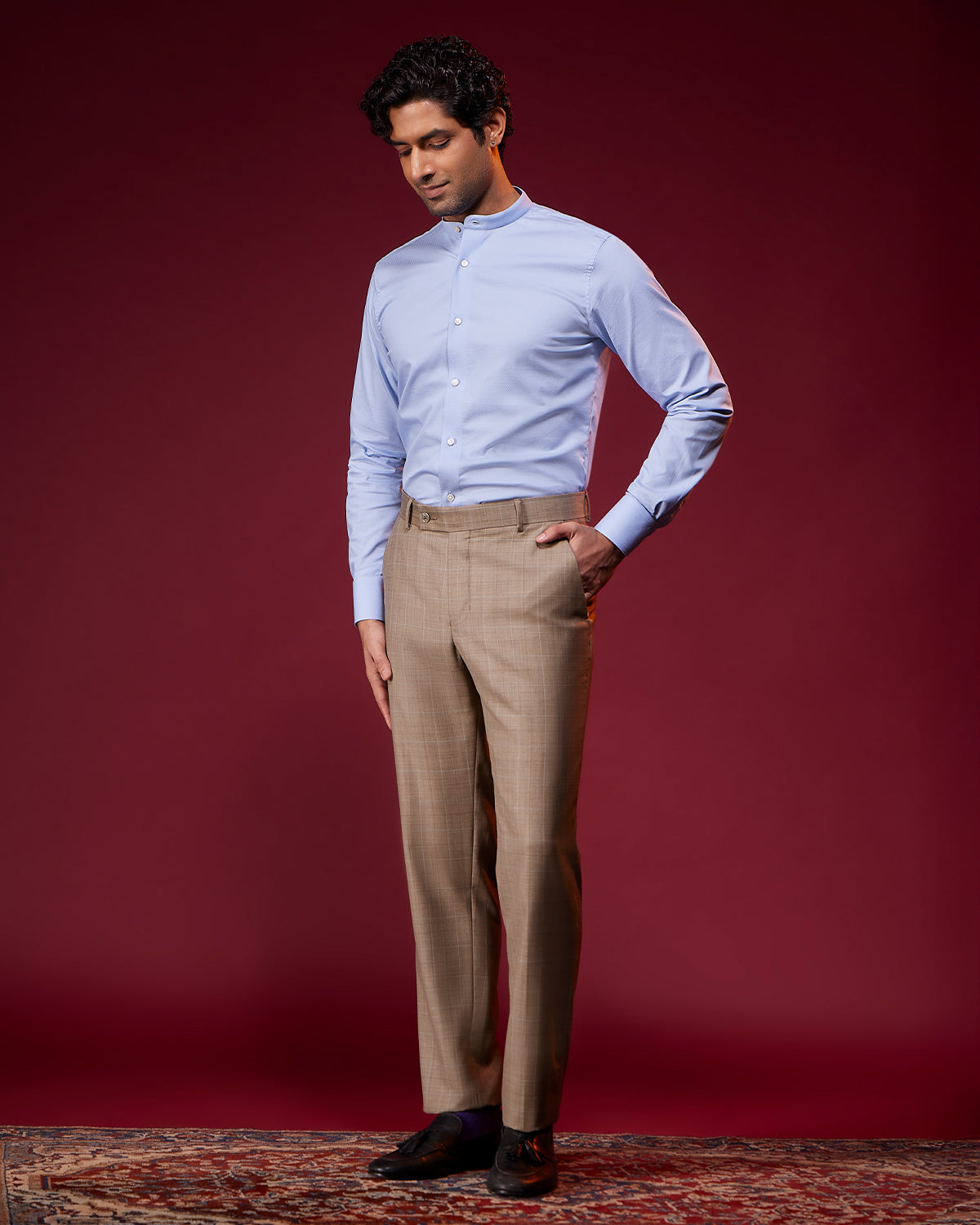 Canopy Diamond Dobby Shirt - Light Blue