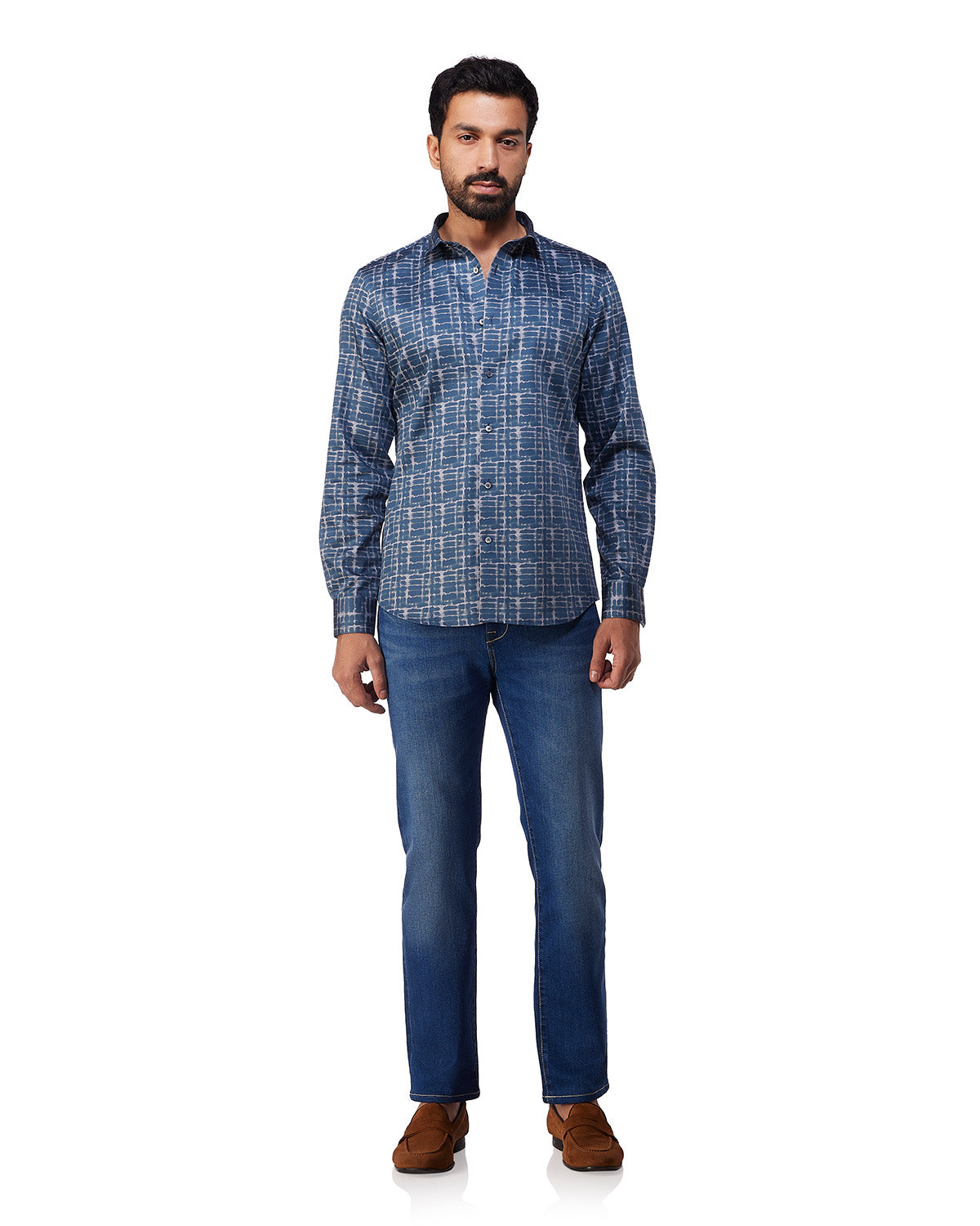 Abstract Printed Shirt - Blue