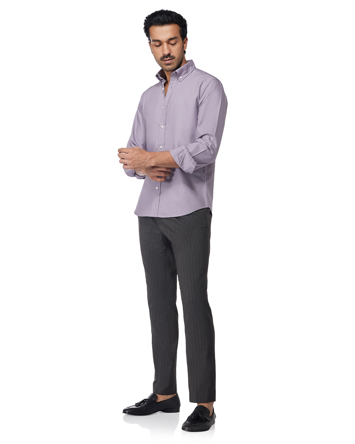 Washed Oxford Shirt - Light Grey