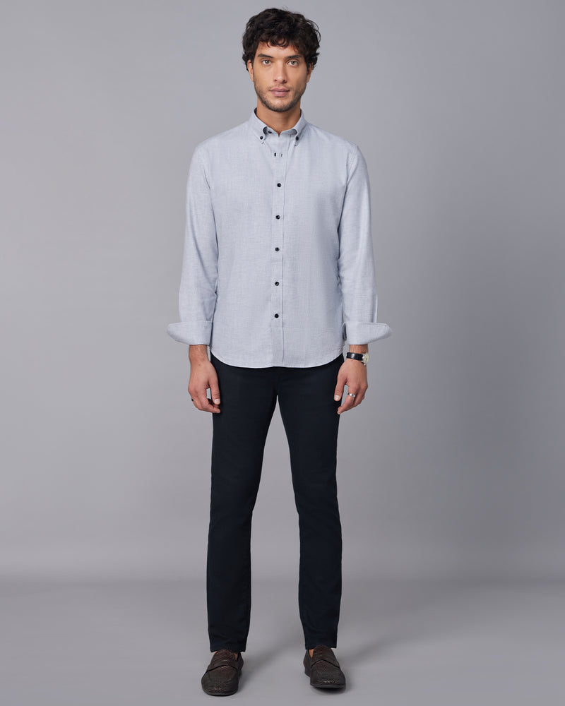 Light Grey Brushed Twill Shirt