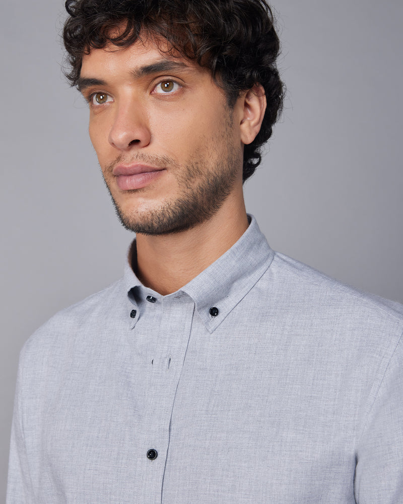 Light Grey Brushed Twill Shirt